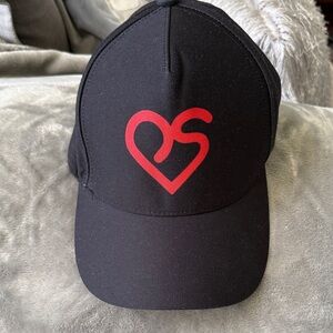 Black Cap with Red Heart Logo - Women's Hat